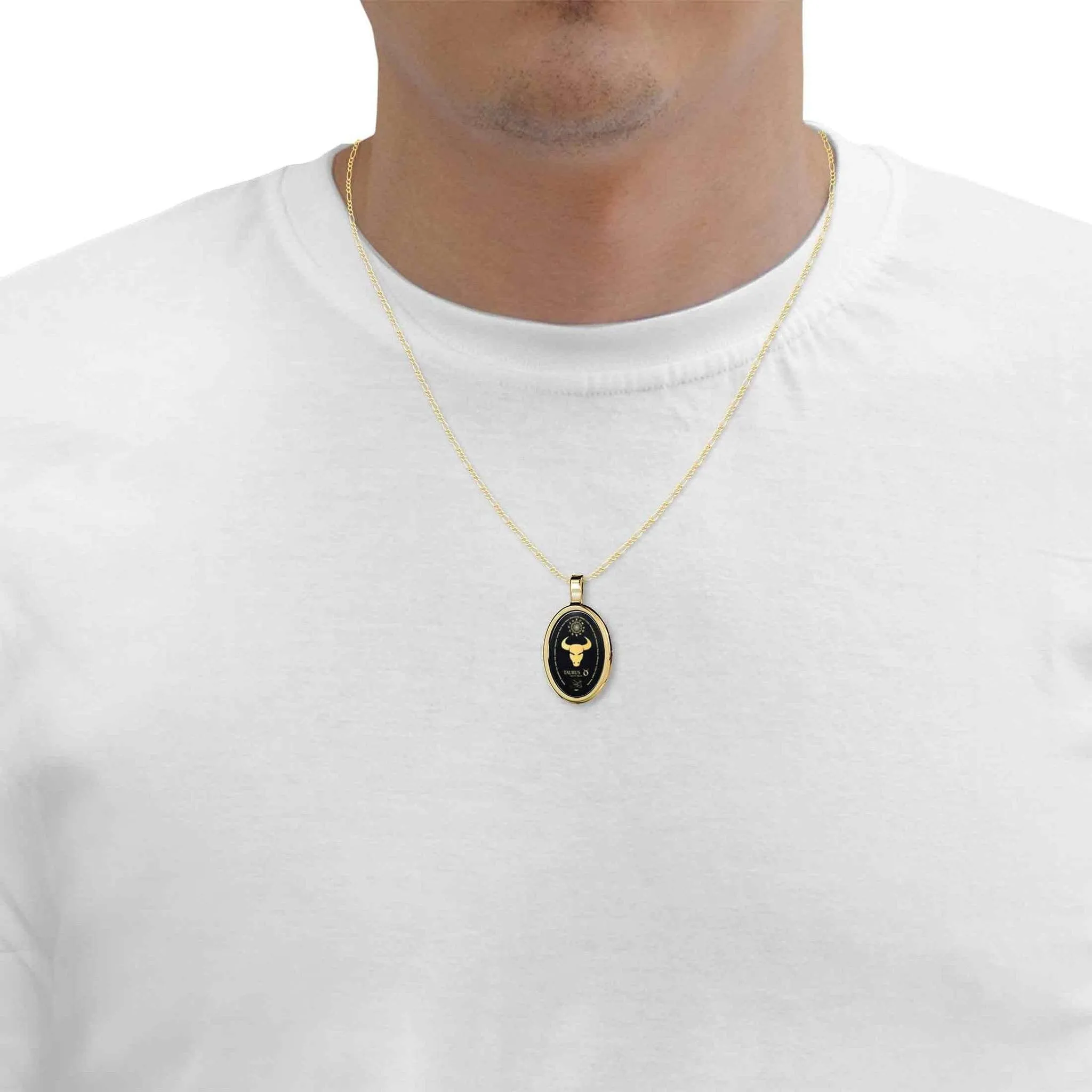 The World of Taurus, 14k Gold Necklace, Onyx