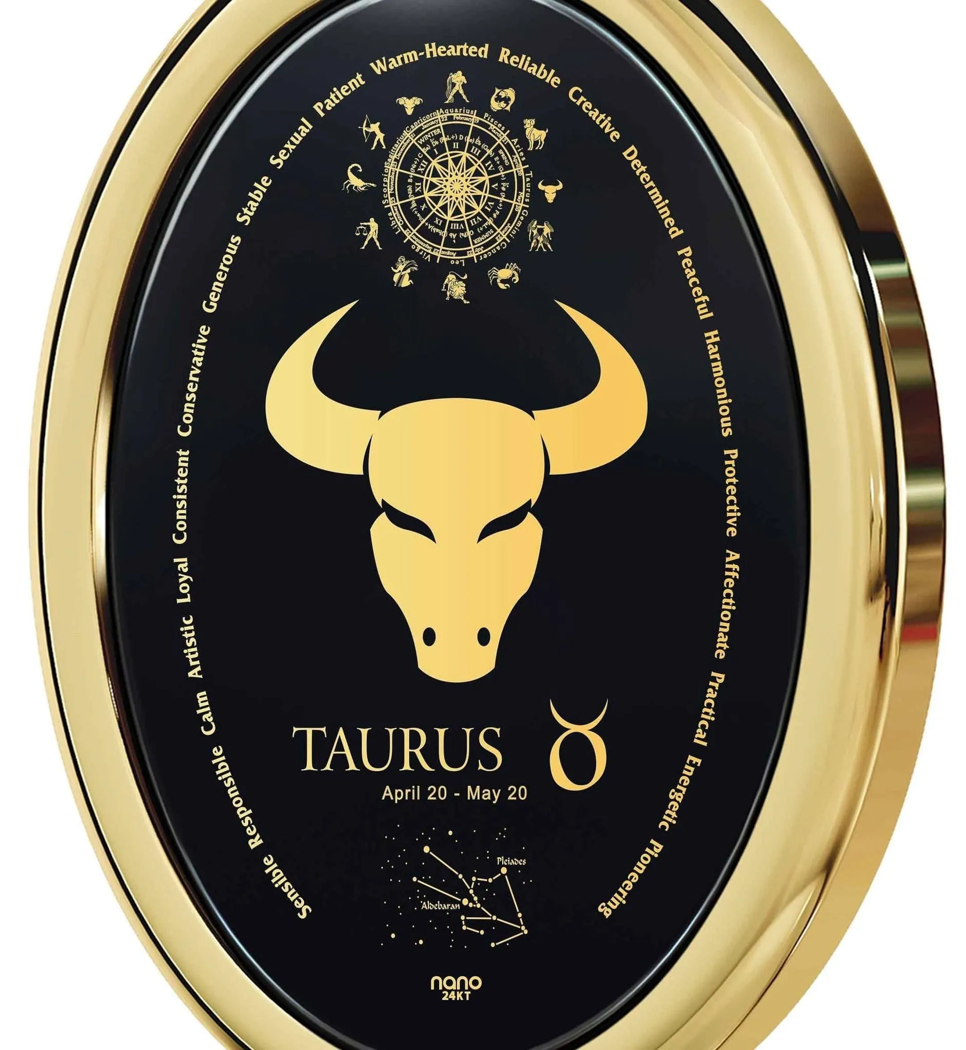 The World of Taurus, 14k Gold Necklace, Onyx