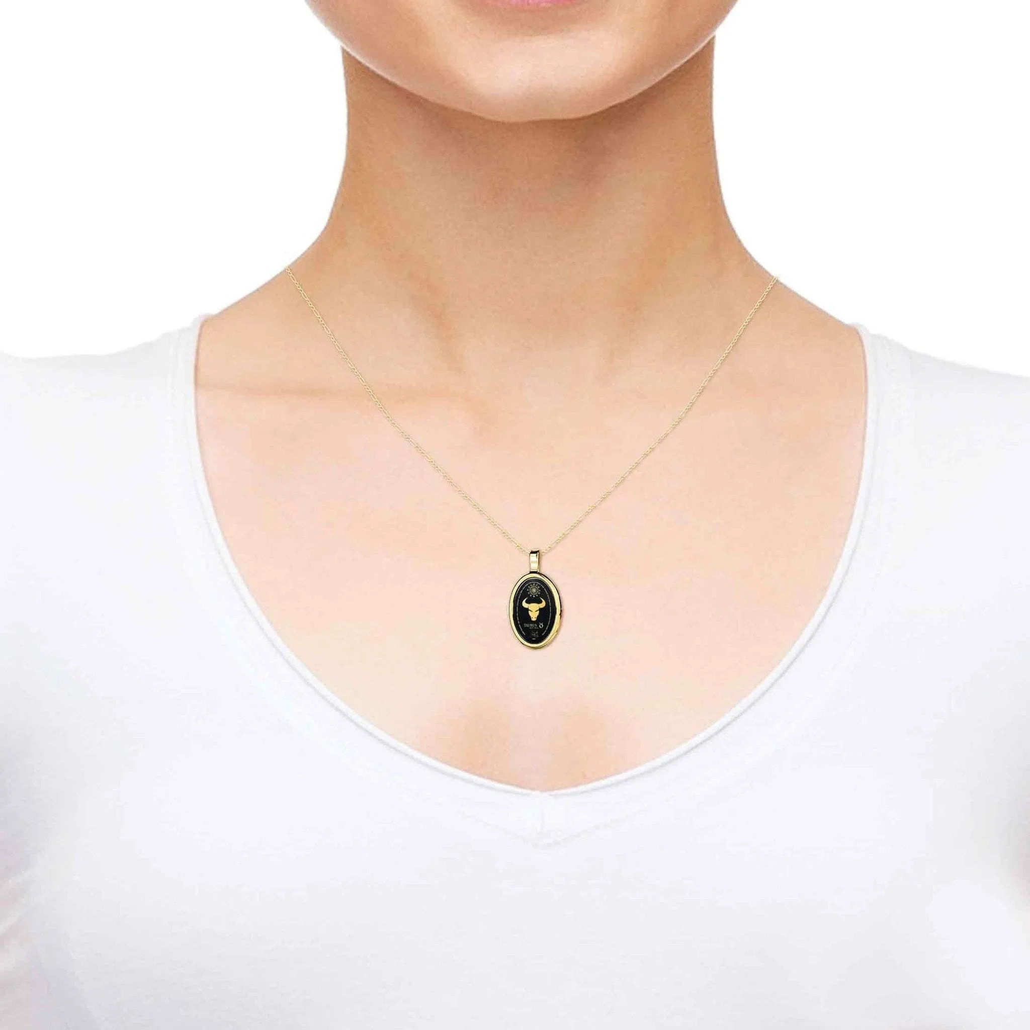The World of Taurus, 14k Gold Necklace, Onyx