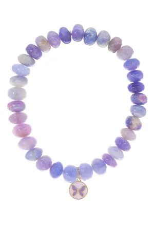 Tiny Butterfly Medallion Heckmenite Charm Bracelet
