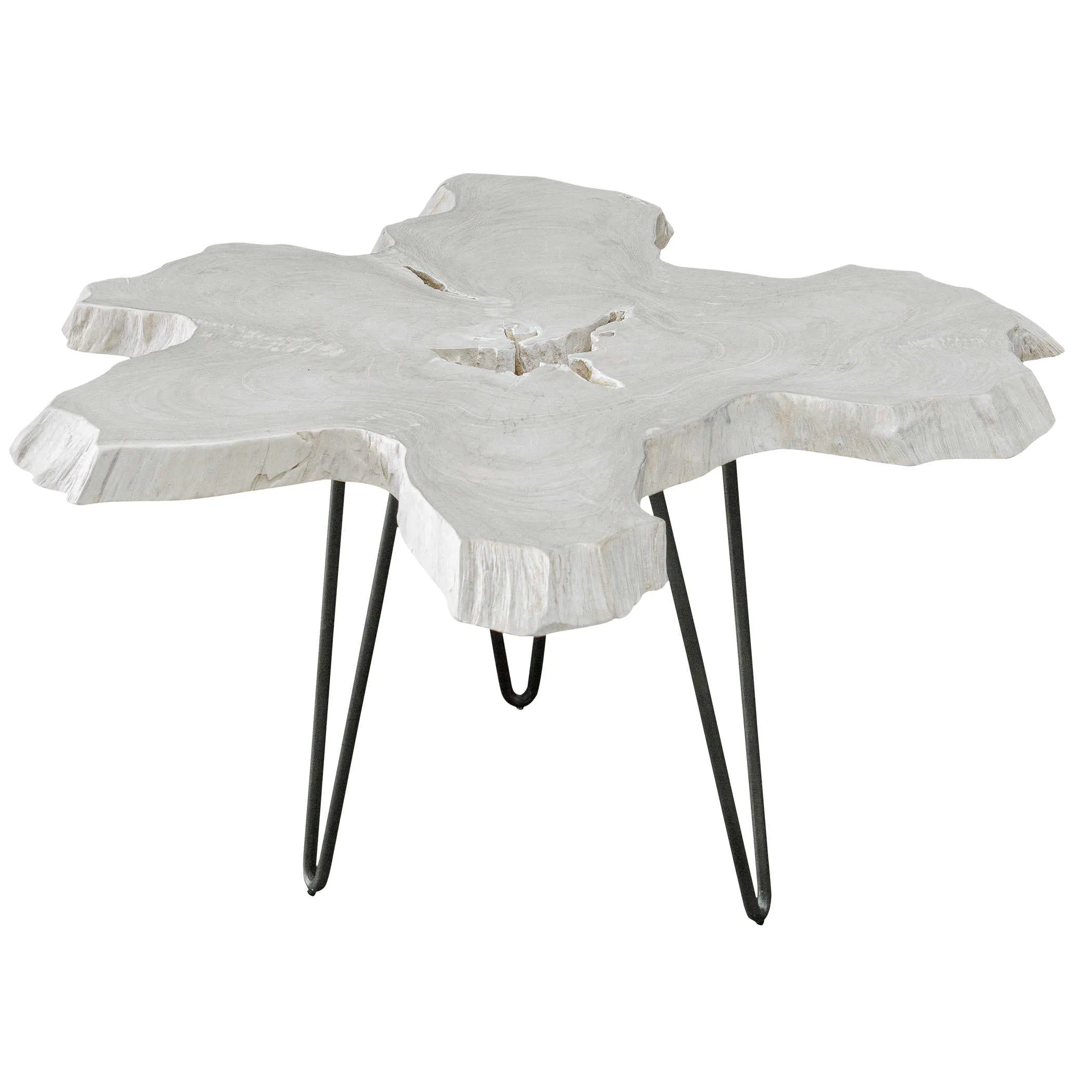 Trillium 38" Coffee Table in Bleached Teak