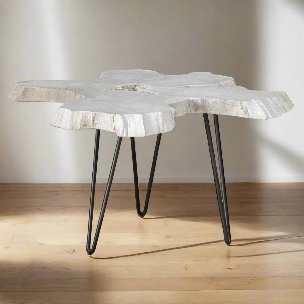 Trillium 38" Coffee Table in Bleached Teak