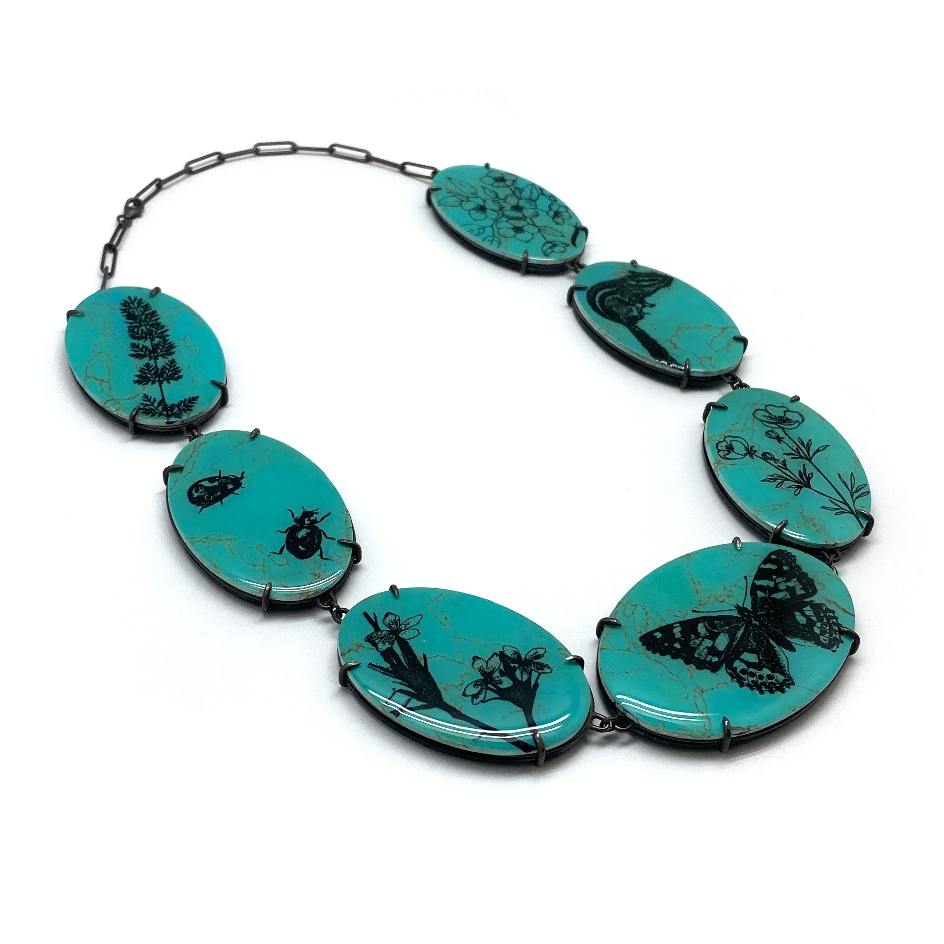 Turquoise and Onyx Reversible Necklace