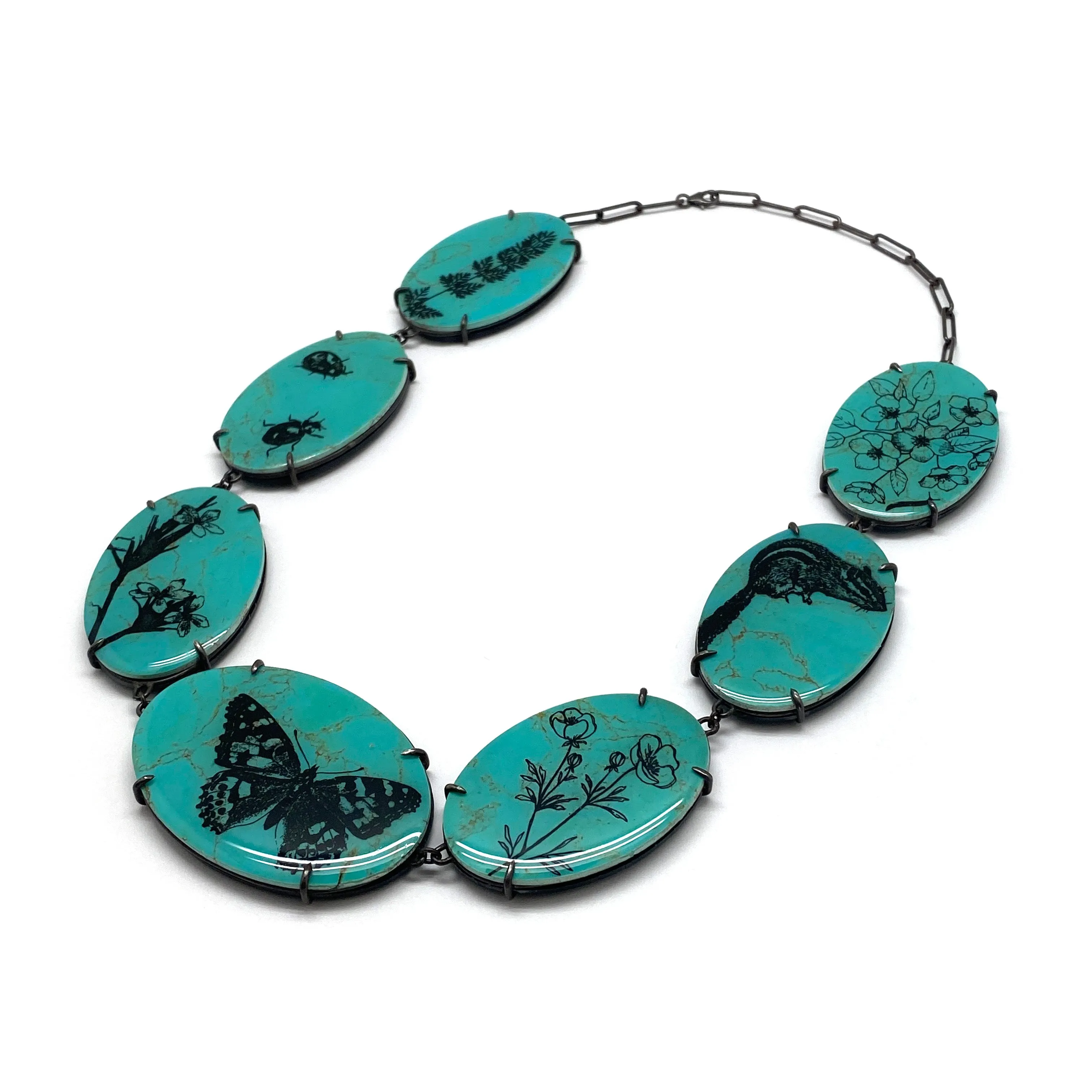 Turquoise and Onyx Reversible Necklace