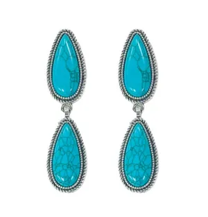 Turquoise Double Teardrop Earrings
