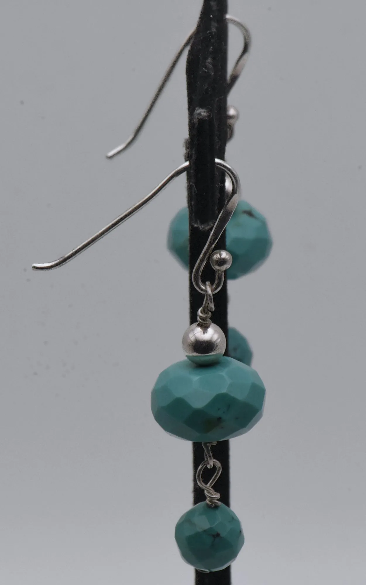 Vintage Turquoise Sterling Silver Dangle Earrings