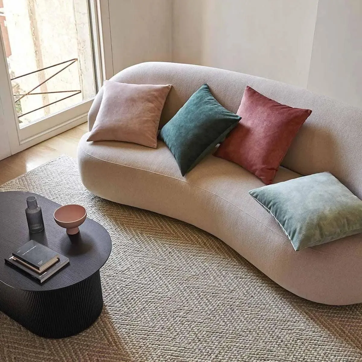 Weave Ava Cushion - Coral