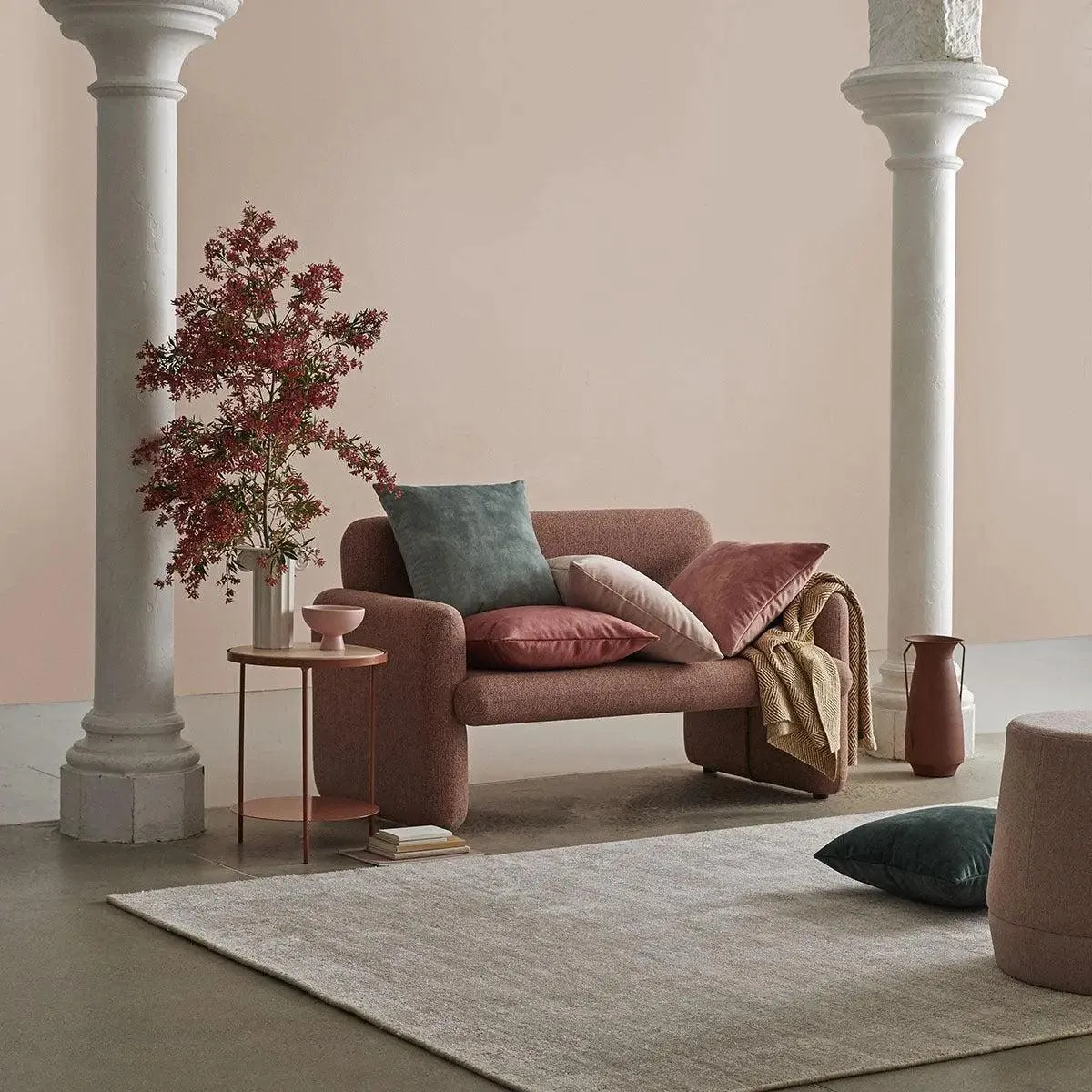 Weave Ava Cushion - Coral
