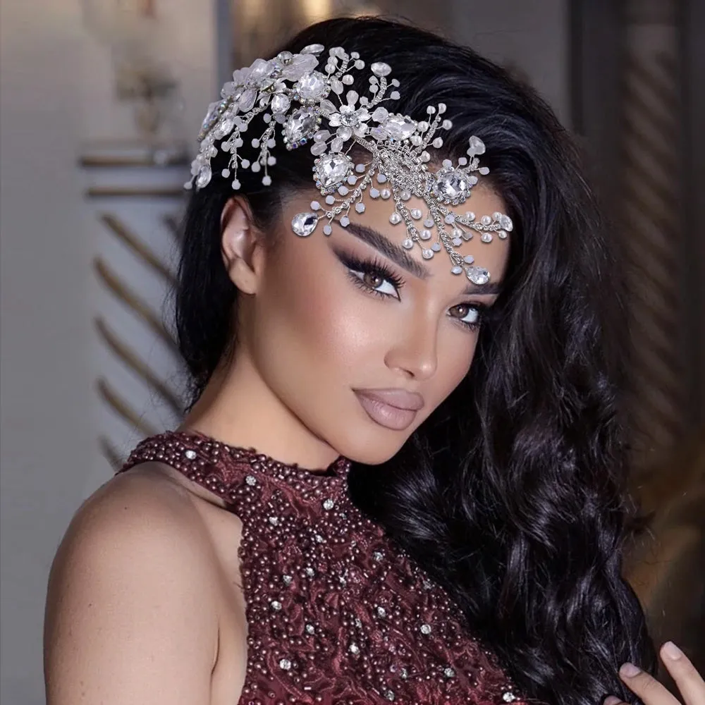 Wedding Headpiece Bride Hair Accessories Women Headband Rhinestone Queen Headwear