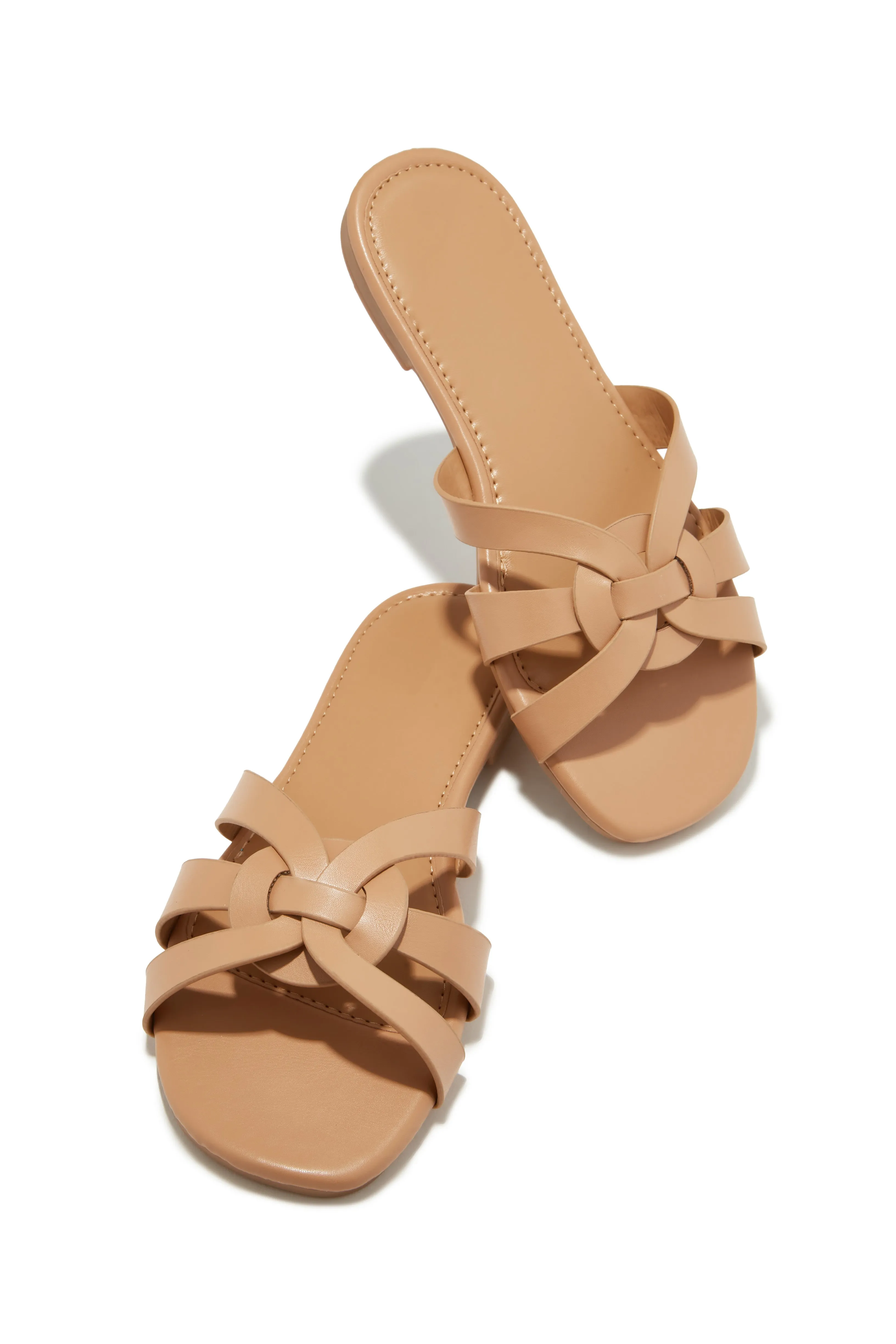 Weekend Vibes Slip On Sandals - Tan