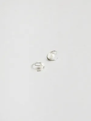 White Pearl Swirl Studs in Sterling Silver