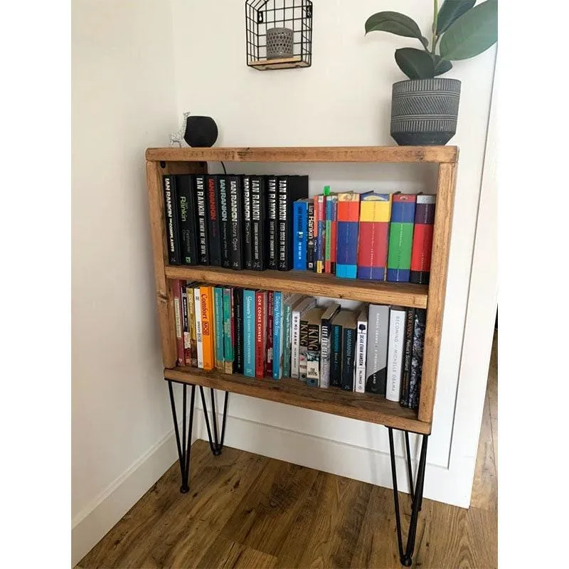 WILSON: Reclaimed Bookshelf Shelving Unit With Hairpins