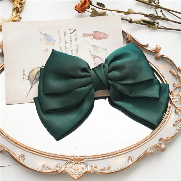 Women's Hair Ring Three-Layer Bow Barrettes Spring Clip