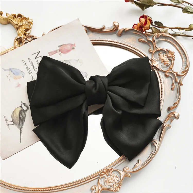 Women's Hair Ring Three-Layer Bow Barrettes Spring Clip