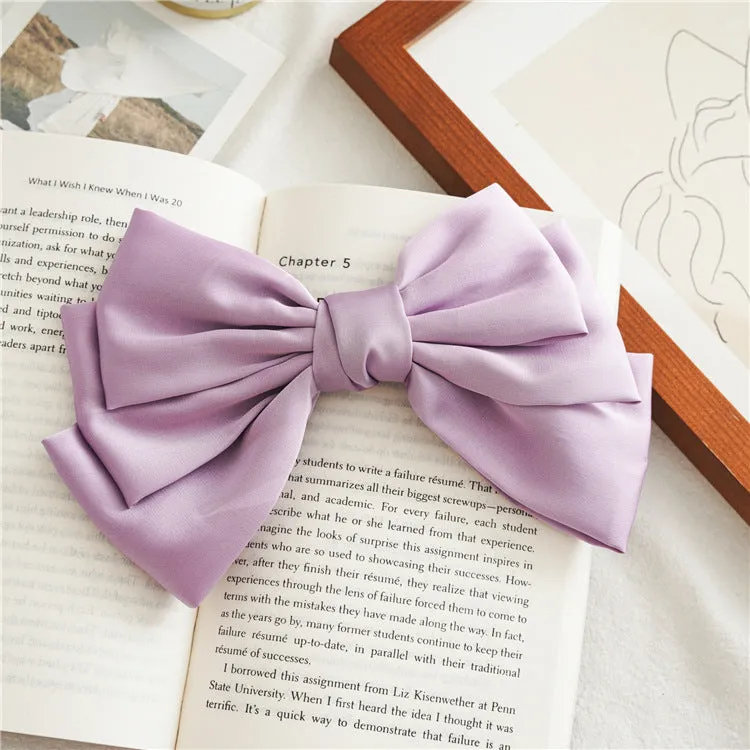 Women's Hair Ring Three-Layer Bow Barrettes Spring Clip