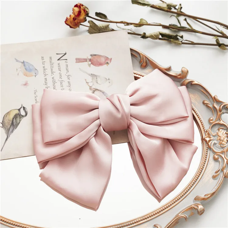 Women's Hair Ring Three-Layer Bow Barrettes Spring Clip