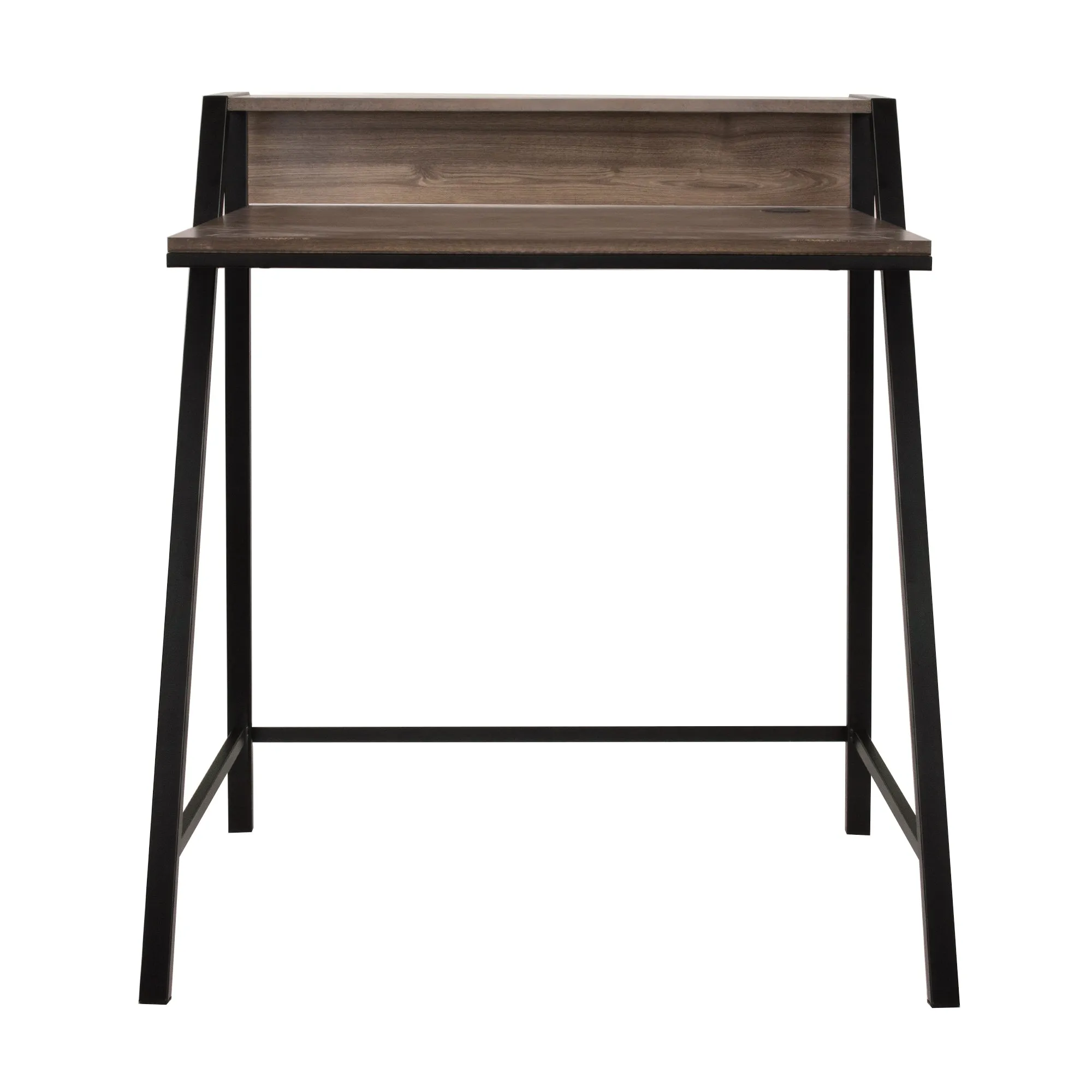 Wooden Home Office Desk with Mini Hutch