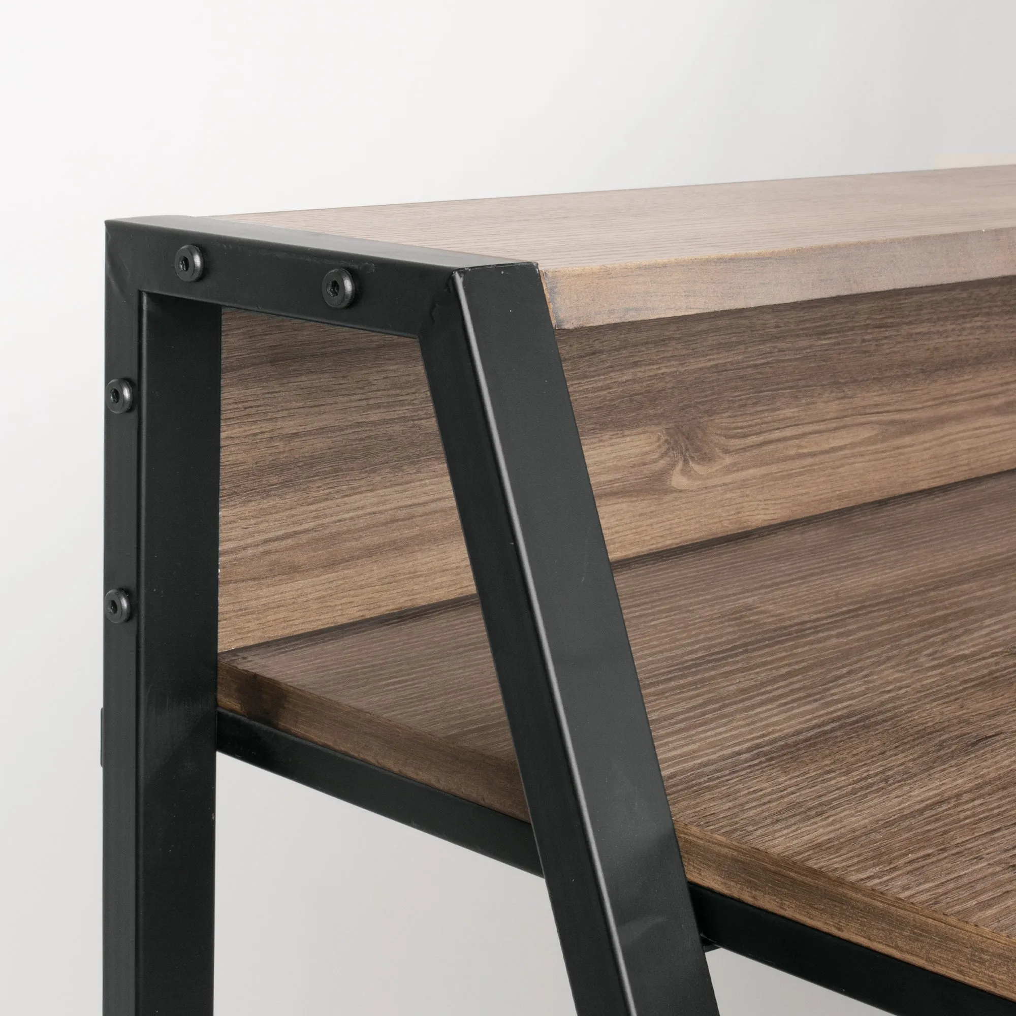 Wooden Home Office Desk with Mini Hutch
