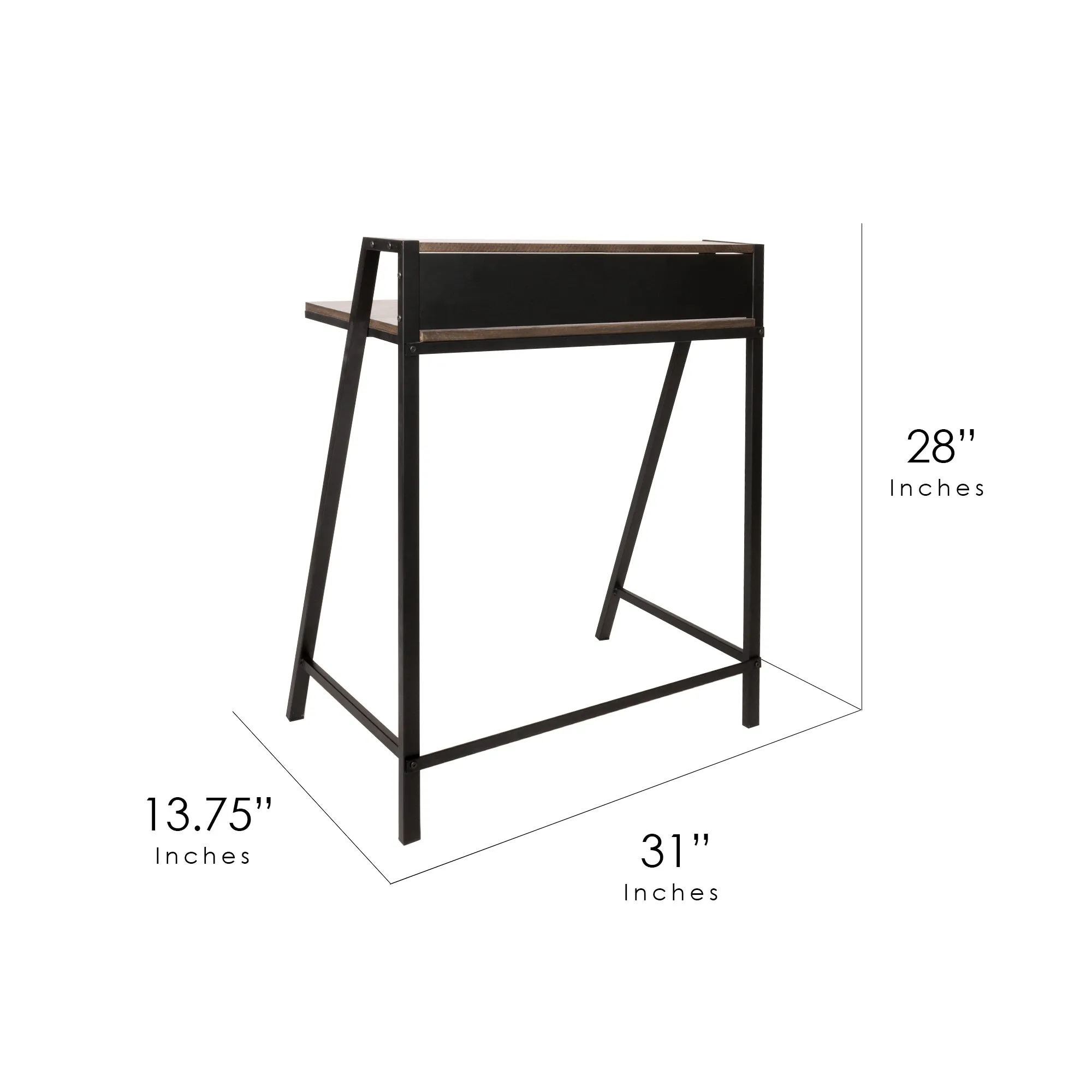 Wooden Home Office Desk with Mini Hutch