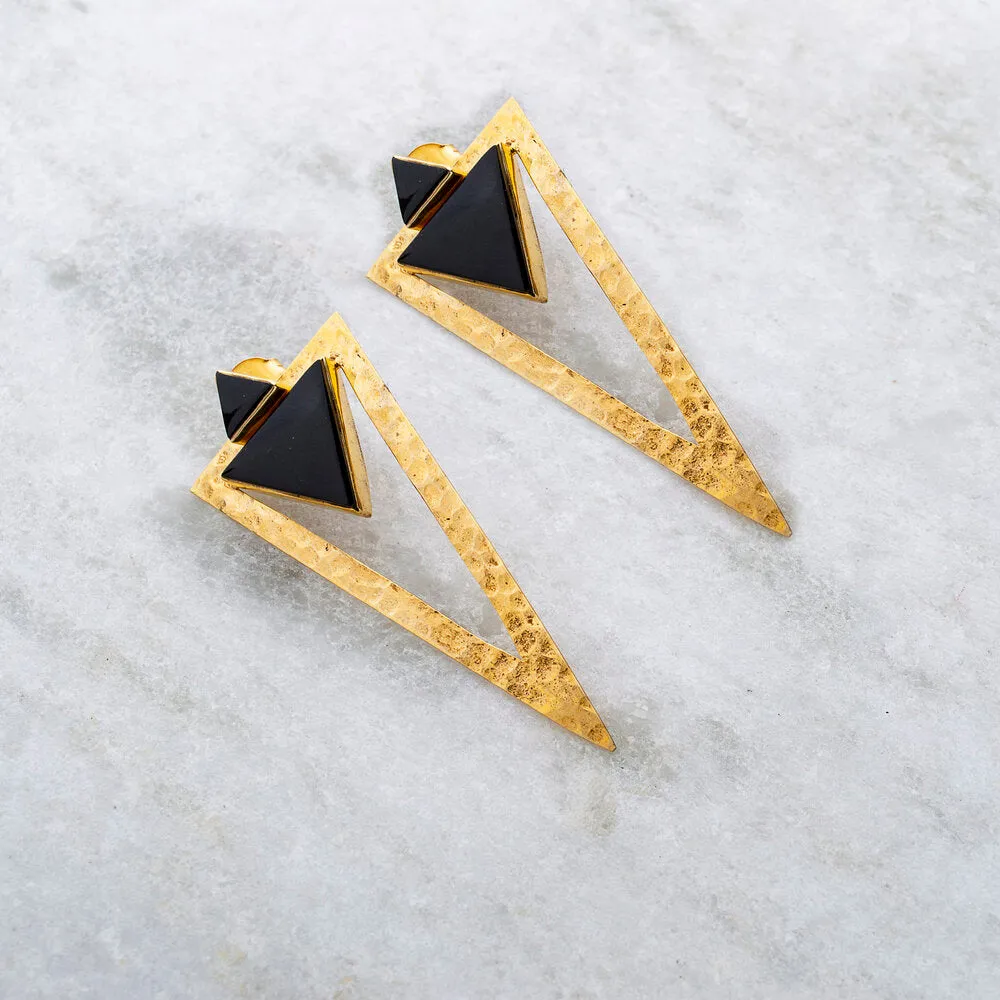 Zaha, Black Onyx Gold Vermeil